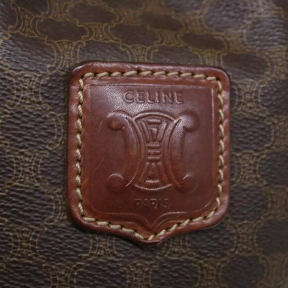 CELINE Macadam Canvas Shoulder Bag PVC Leather Brown Auth bs11386 - Picture 13 of 16